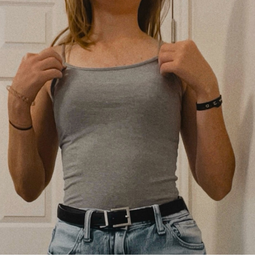 gray skin tight tank!